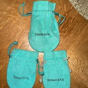 Authentic Tiffany & Co. Blue Drawstring Pouch Bundle
